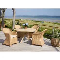 Best Outrium JEPARA/SYMI BORD + 4 STOLE HAVEMØBELSÆT NATUR