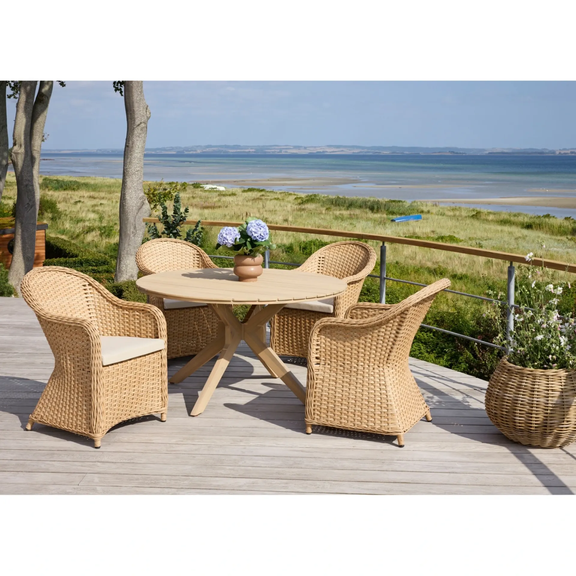 Best Outrium JEPARA/SYMI BORD + 4 STOLE HAVEMØBELSÆT NATUR