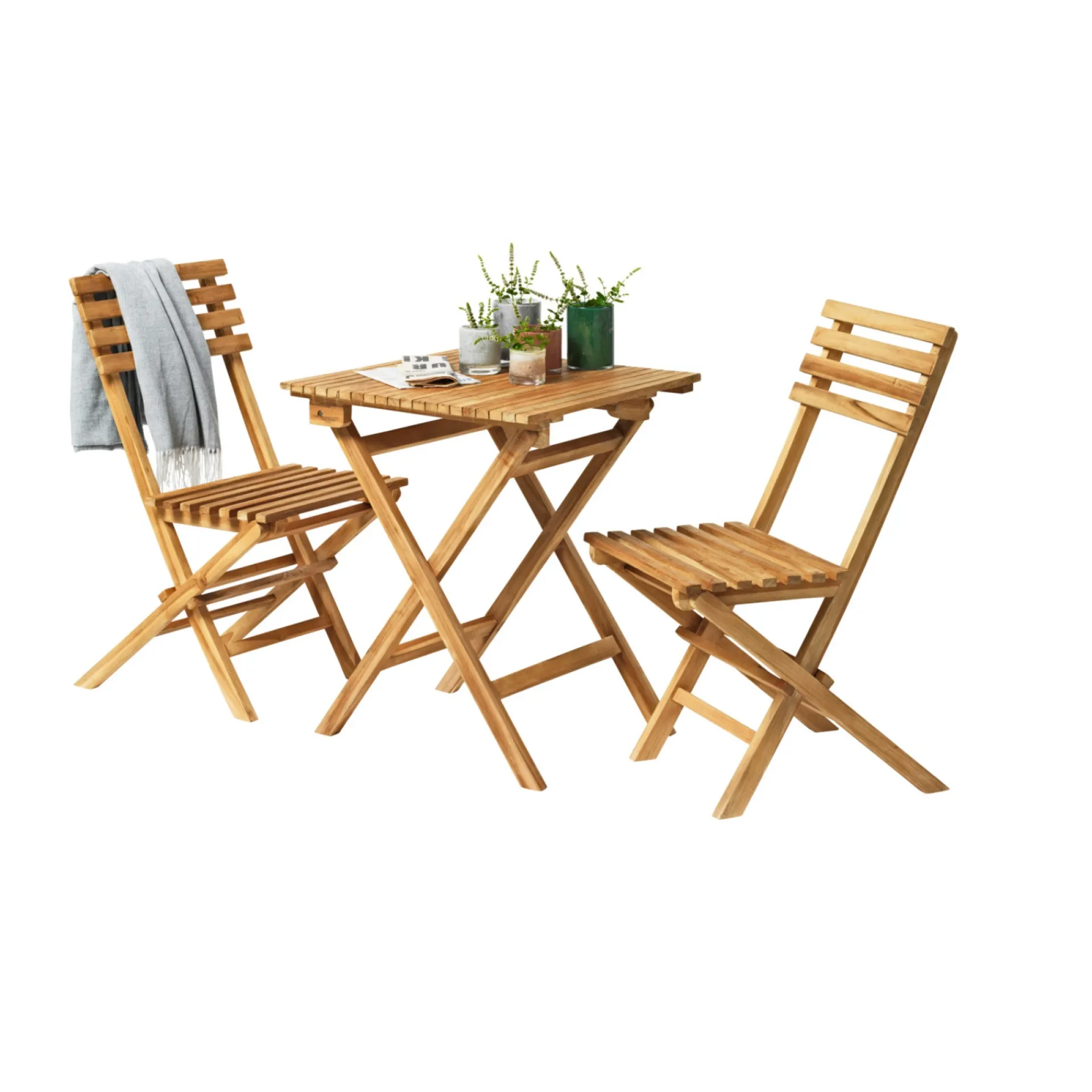 Outlet Outrium MALANG MED 2 STOLE CAFESÆT TEAK