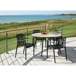Hot Outrium TAVIRA/MURCIA BORD + 4 STOLE HAVEMØBELSÆT NATUR/SORT