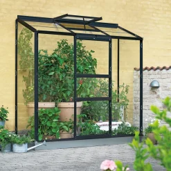 Discount Outrium VÆGDRIVHUS 3 MM DELT GLAS SORT 1,3 M2