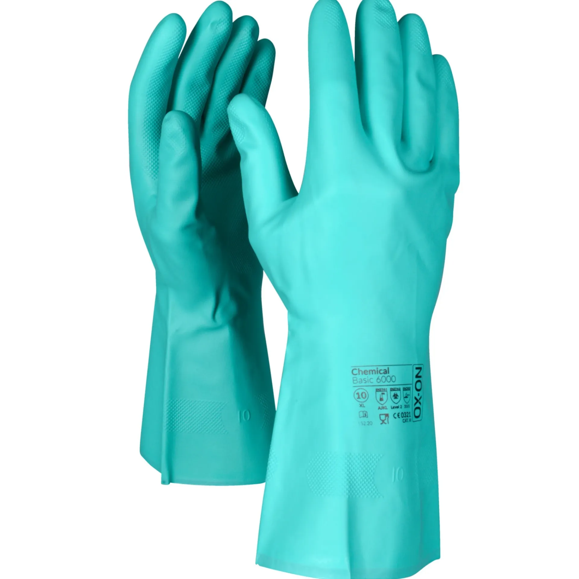 New OX-ON CHEMICAL BASIC 6000 HANDSKE CE 10 GRØN 12 PAR