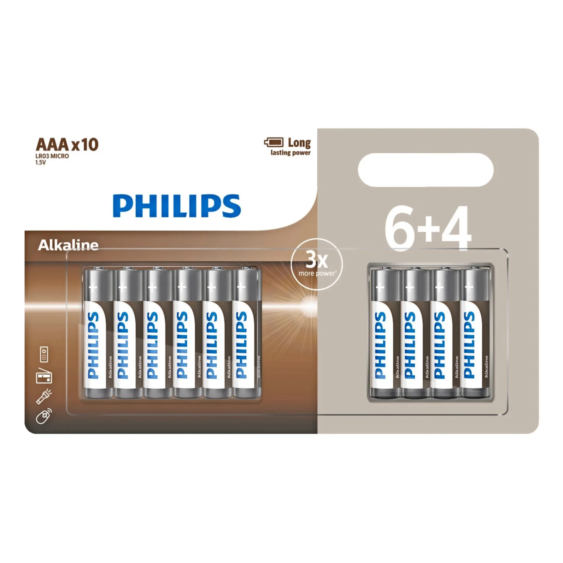 Discount Philips ALKALINE AAA BATTERI 10 STK/PAK