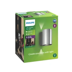Outlet Philips BUXUS UDENDØRS VÆGLAMPE RUSTFRIT STÅL 5W