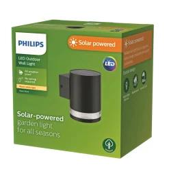 Clearance Philips FYCE SOLCELLE VÆGLAMPE SORT 1,5W
