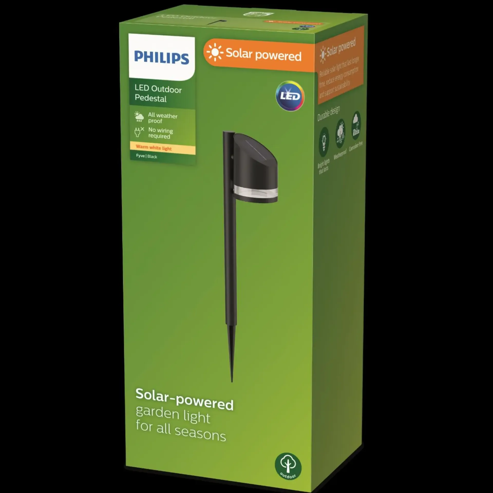 New Philips FYVE SOLCELLE BEDLAMPE SORT 28,4 CM
