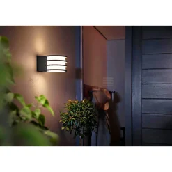 Outlet Philips Hue W LUCCA UDENDØRS VÆGLAMPE 9W ANTRACITGRÅ