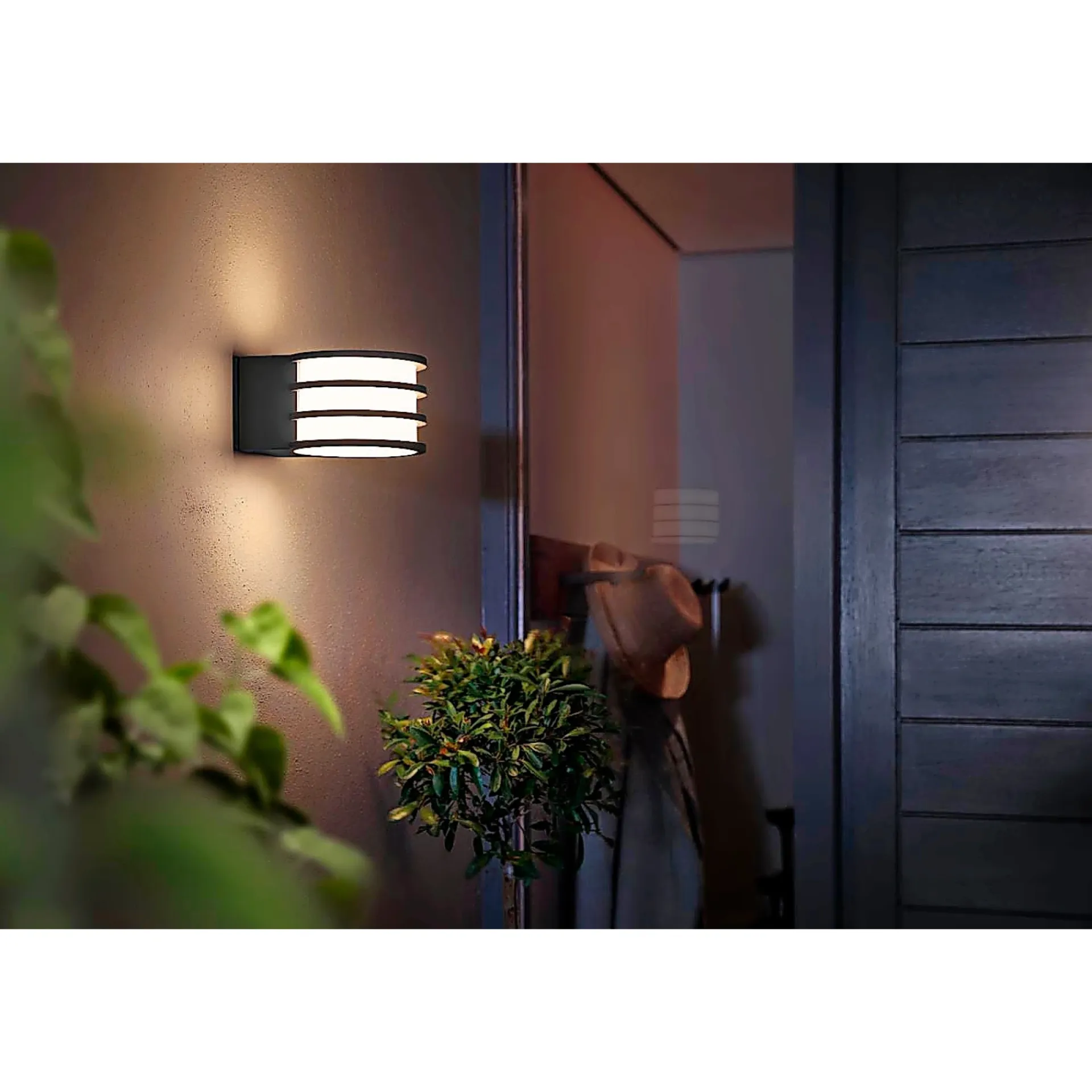 Outlet Philips Hue W LUCCA UDENDØRS VÆGLAMPE 9W ANTRACITGRÅ