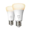 Sale Philips Hue W 2-PAK SMART LED PÆRE E27 STANDARD 10W