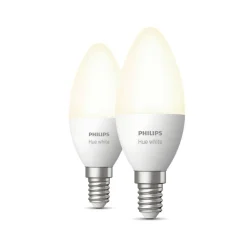Sale Philips Hue W 2-PAK SMART LED PÆRE E14 KERTE 6W