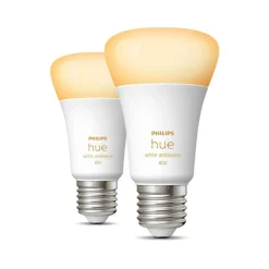 Sale Philips Hue WA 2-PAK SMART LED PÆRE E27 STANDARD 9W