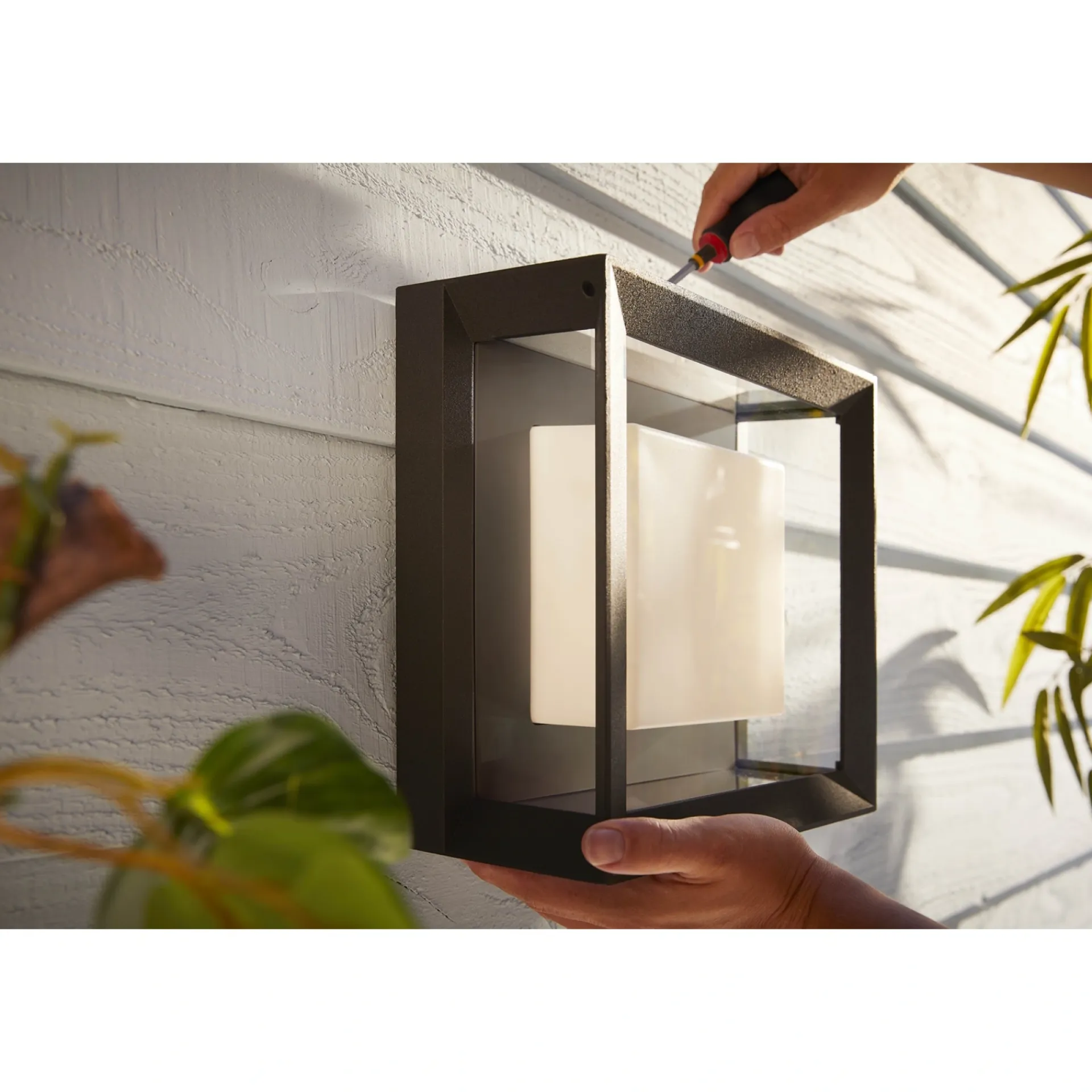 Hot Philips Hue WCA ECONIC SQUARE UDENDØRS VÆGLAMPE 15W SORT