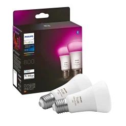 Sale Philips Hue WCA 2-PAK SMART LED PÆRE E27 STANDARD 9W
