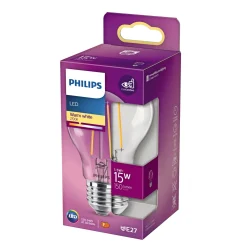 New Philips KLAR LED PÆRE STANDARD E27 2W