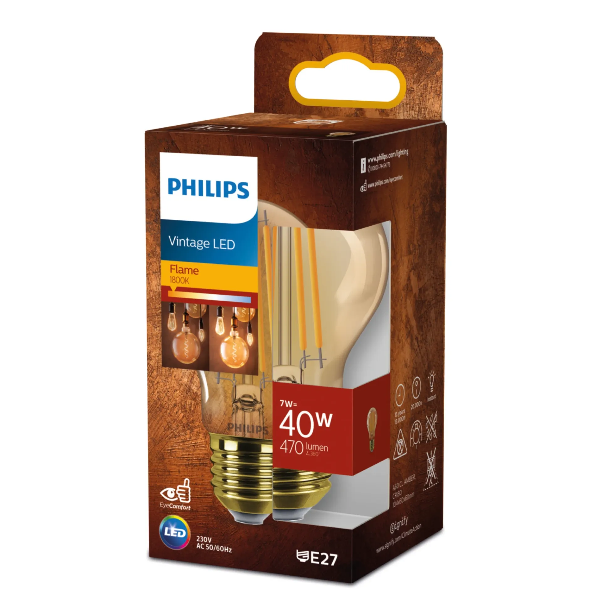 Online Philips LED PÆRE A60 E27 7W