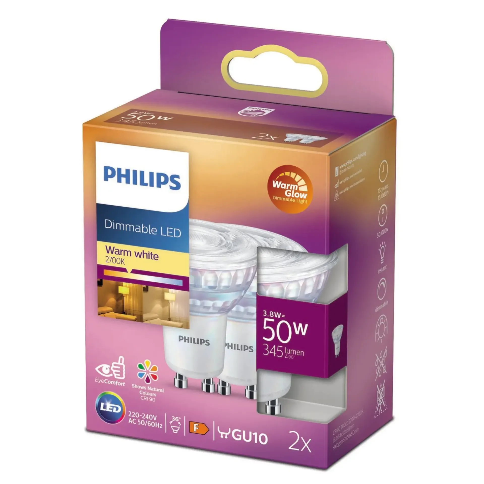 Best Philips LED PÆRE SPOT GU10 4W