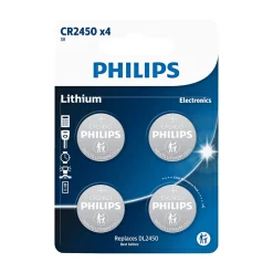Best Philips LITIUM CR2450 KNAPCELLE BATTERI 4 STK/PK