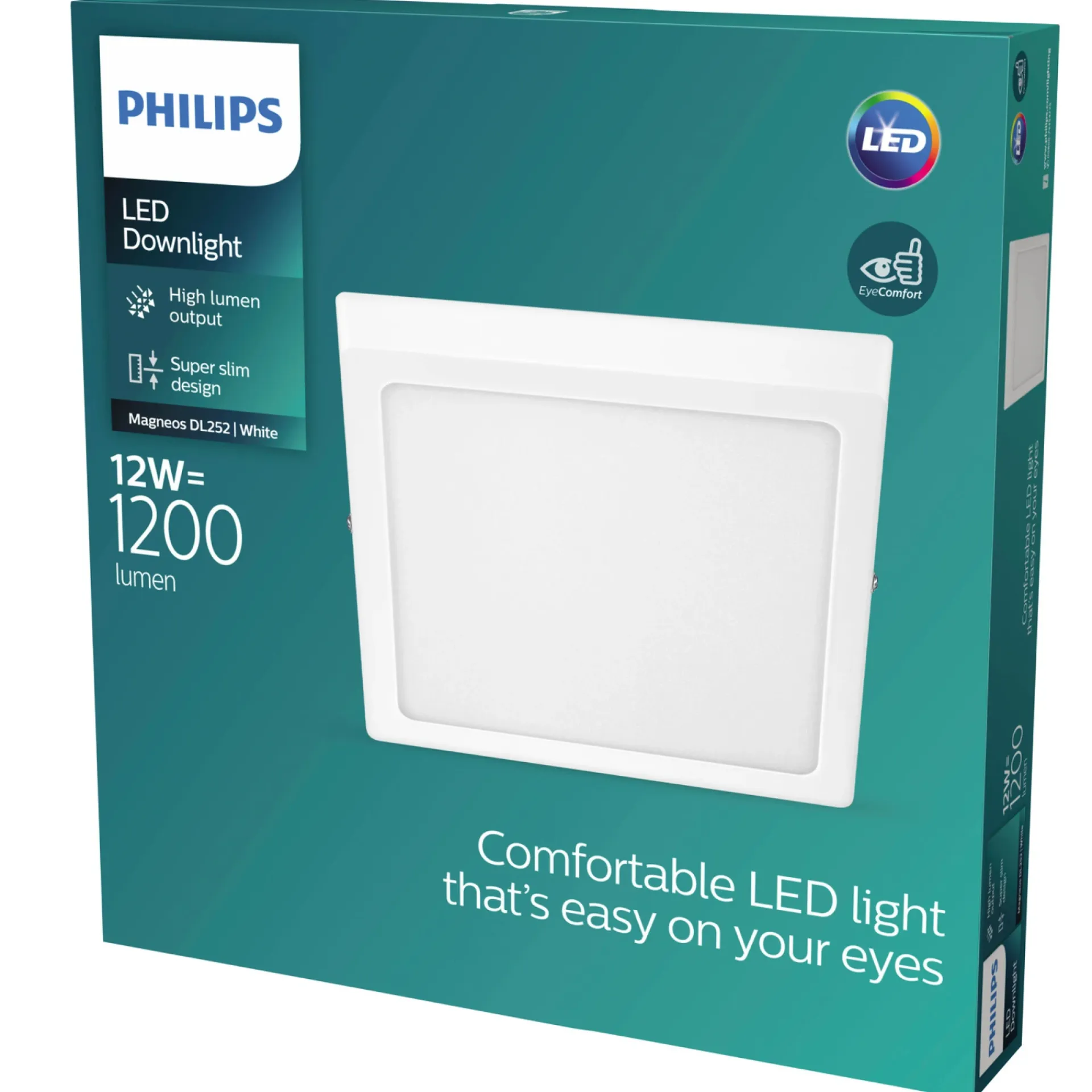New Philips MAGNEOS SQUARE PLAFOND 12W HVID 210 MM