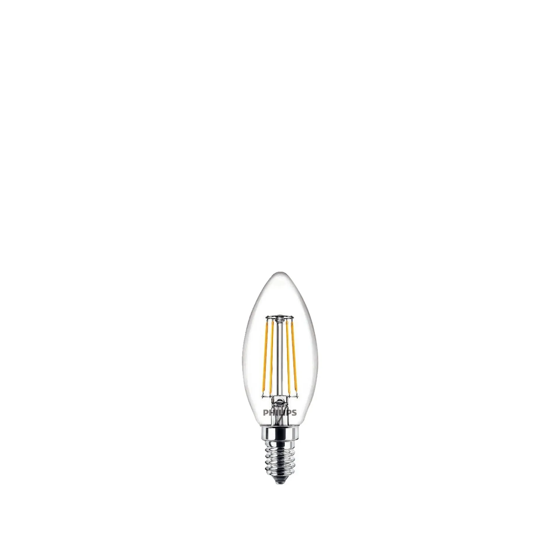 Hot Philips 2-PAK KLAR LED PÆRE KERTE E14 4W