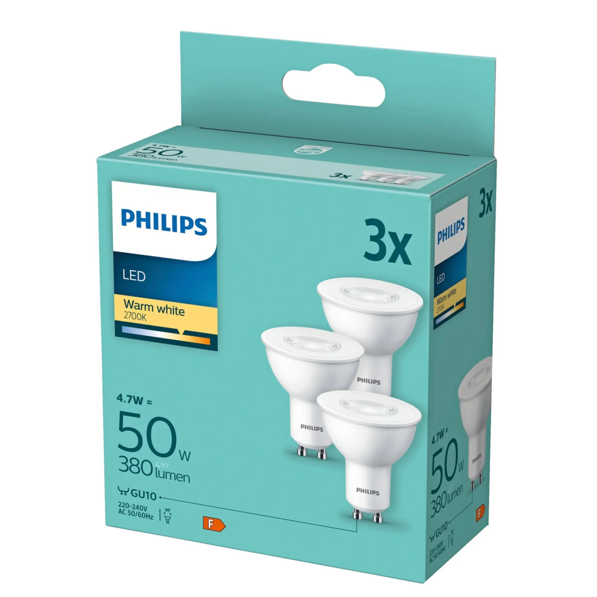 Outlet Philips 3-PAK LED PÆRE SPOT GU10 5W