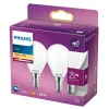 Philips 2-PAK MAT LED PÆRE KRONE E14 2W