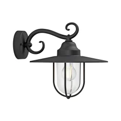 Clearance Philips PASTURE UDENDØRS VÆGLAMPE SORT 60W