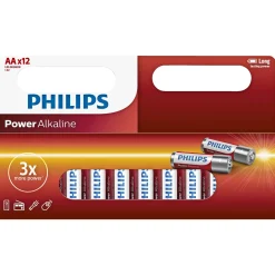 Clearance Philips POWER ALKALINE AA BATTERI 12 STK/PAK