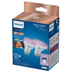 Outlet Philips Smart COLOR 2-PAK LED PÆRE GU10 SPOT 5W
