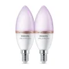 Hot Philips Smart COLOR 2-PAK LED PÆRE E14 KERTE 5W
