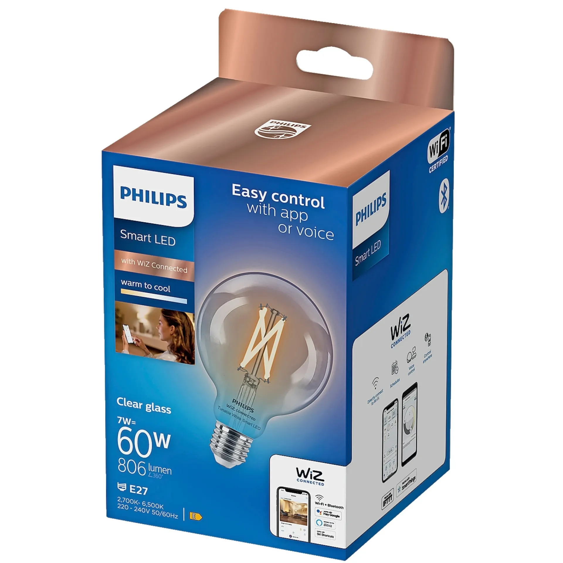 Philips Smart TUNABLE WHITE LED PÆRE E27 DEKO 7W