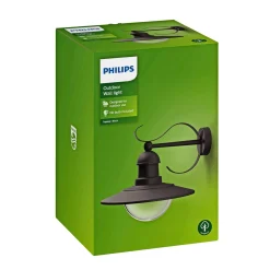 Best Philips TOPIARY UDENDØRS VÆGLAMPE SORT 60W