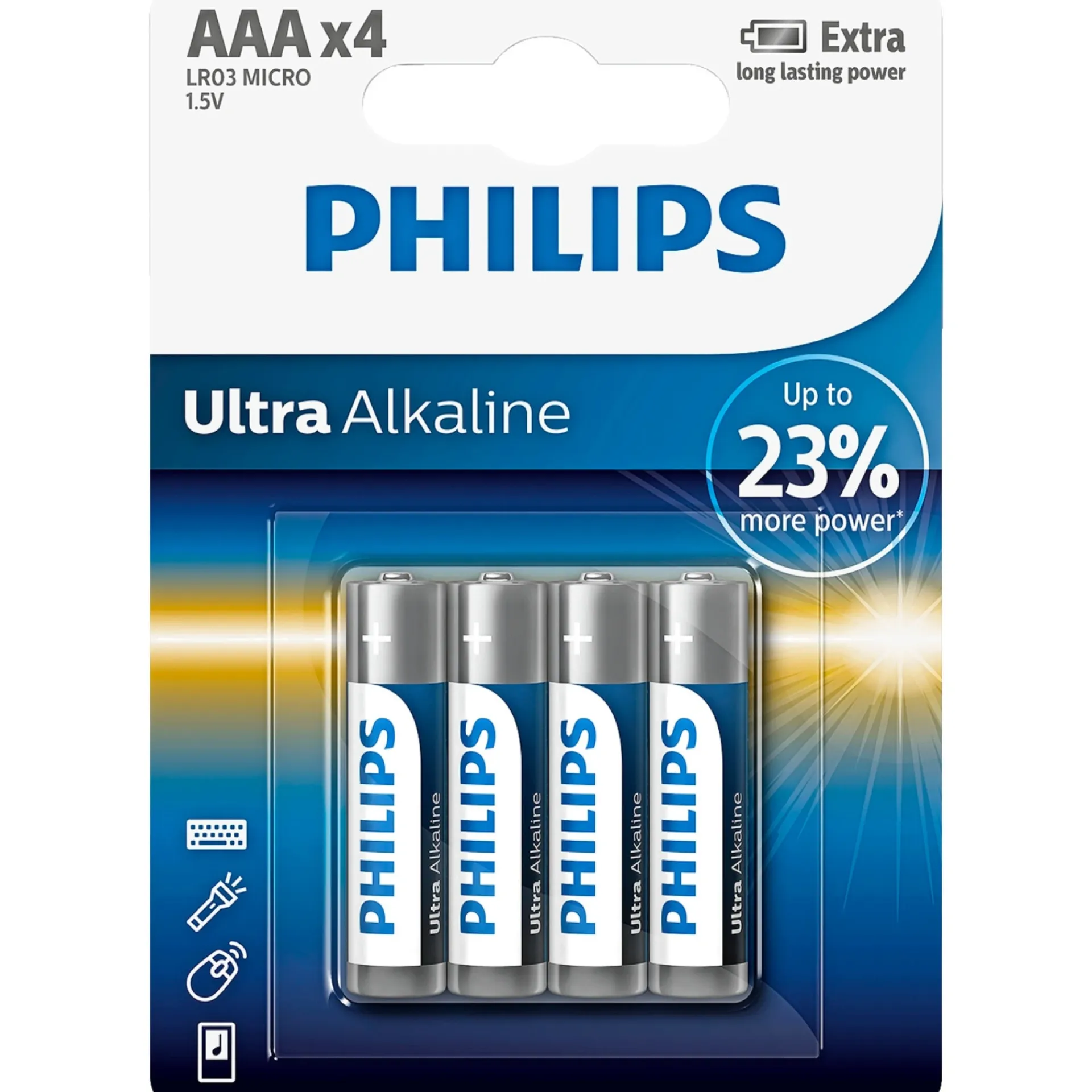Online Philips ULTRA ALKALINE AAA BATTERI 4 STK/PK