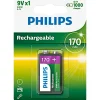 New Philips 9V GENOPLADELIGT BATTERI 1 STK/PAK