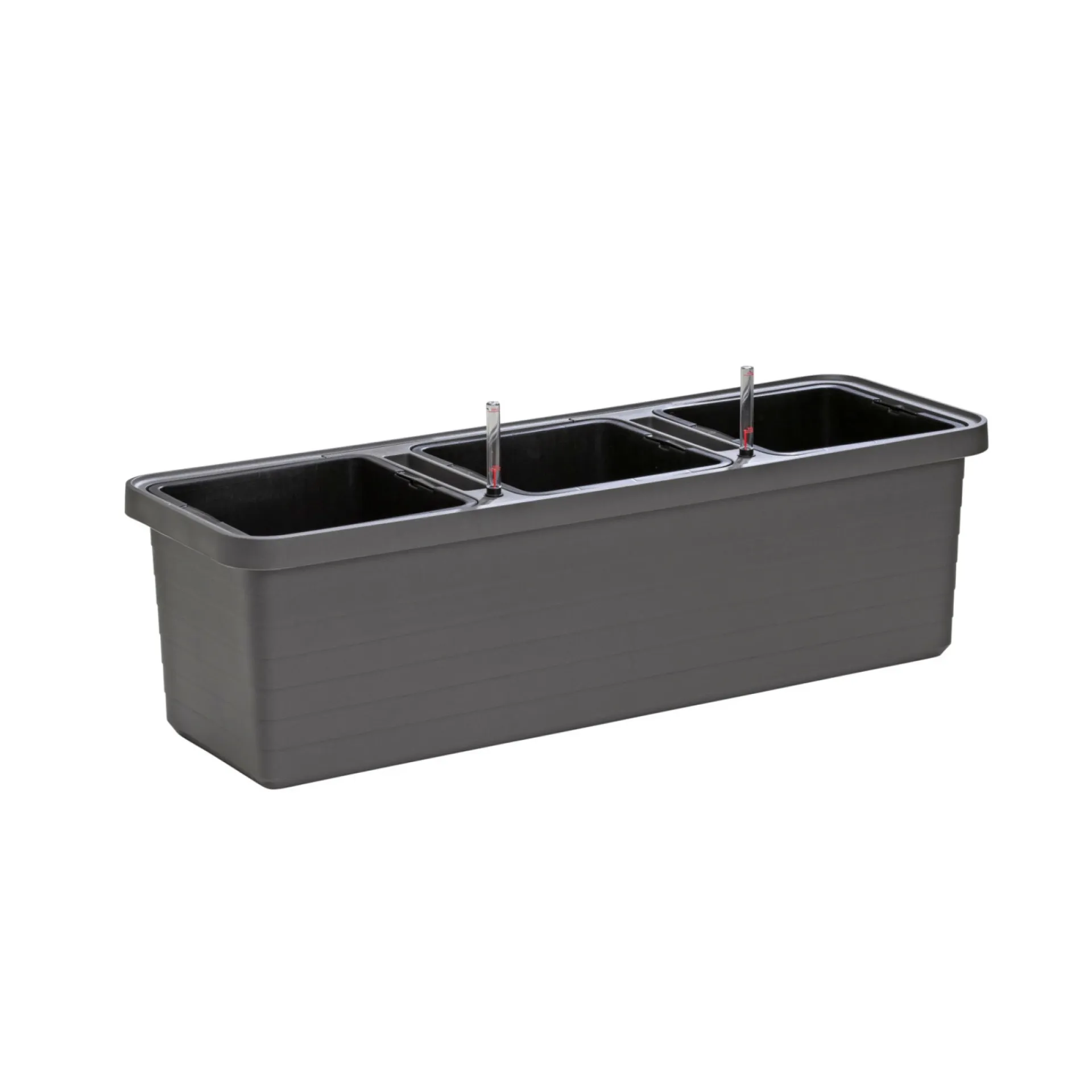 Sale Pindstrup TRIO SELVVANDENDE PLANTEKASSE M/HJUL ANTRACIT