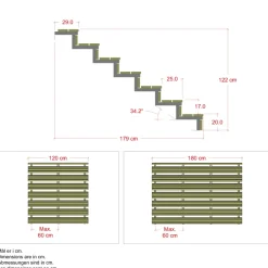 Discount Plus 7 TRIN TERRASSETRAPPE 1800 X 1220 MM