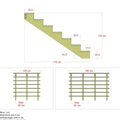 Plus 7 TRIN TERRASSETRAPPE 1800 X 1220 MM