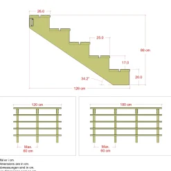 Outlet Plus 5 TRIN TERRASSETRAPPE 1800 X 880 MM