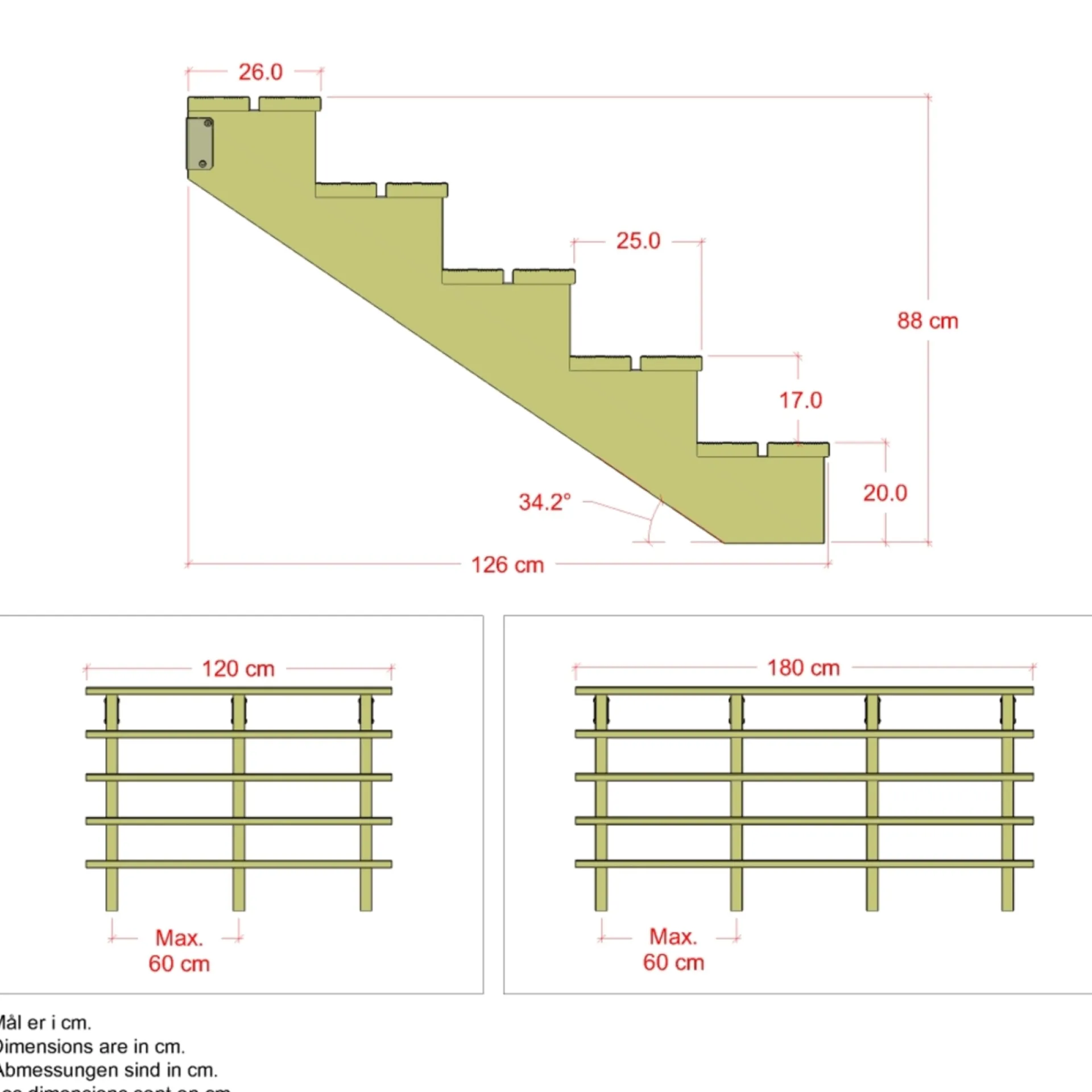 Outlet Plus 5 TRIN TERRASSETRAPPE 1800 X 880 MM