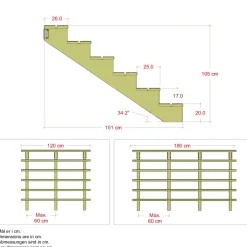 Clearance Plus 6 TRIN TERRASSETRAPPE 1200 X 1050 MM