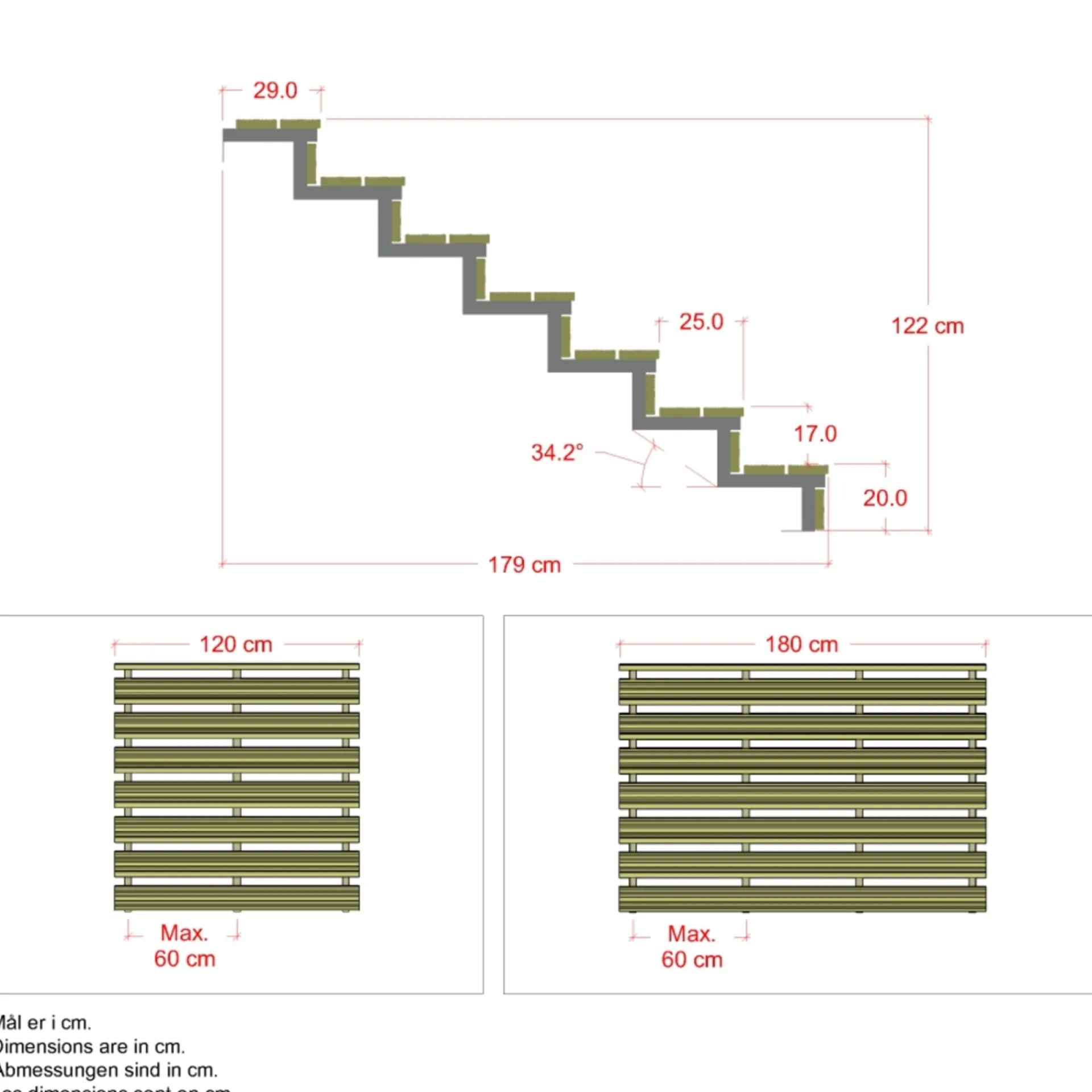 Plus 7 TRIN TERRASSETRAPPE 1200 X 1220 MM