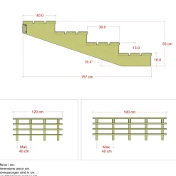 Clearance Plus 4 TRIN TERRASSETRAPPE 1800 X 550 MM