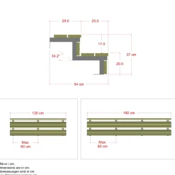 New Plus 2 TRIN TERRASSETRAPPE 1800 X 370 MM