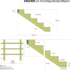 Online Plus 5 TRIN TRAPPEVANGE 42 X 850 MM