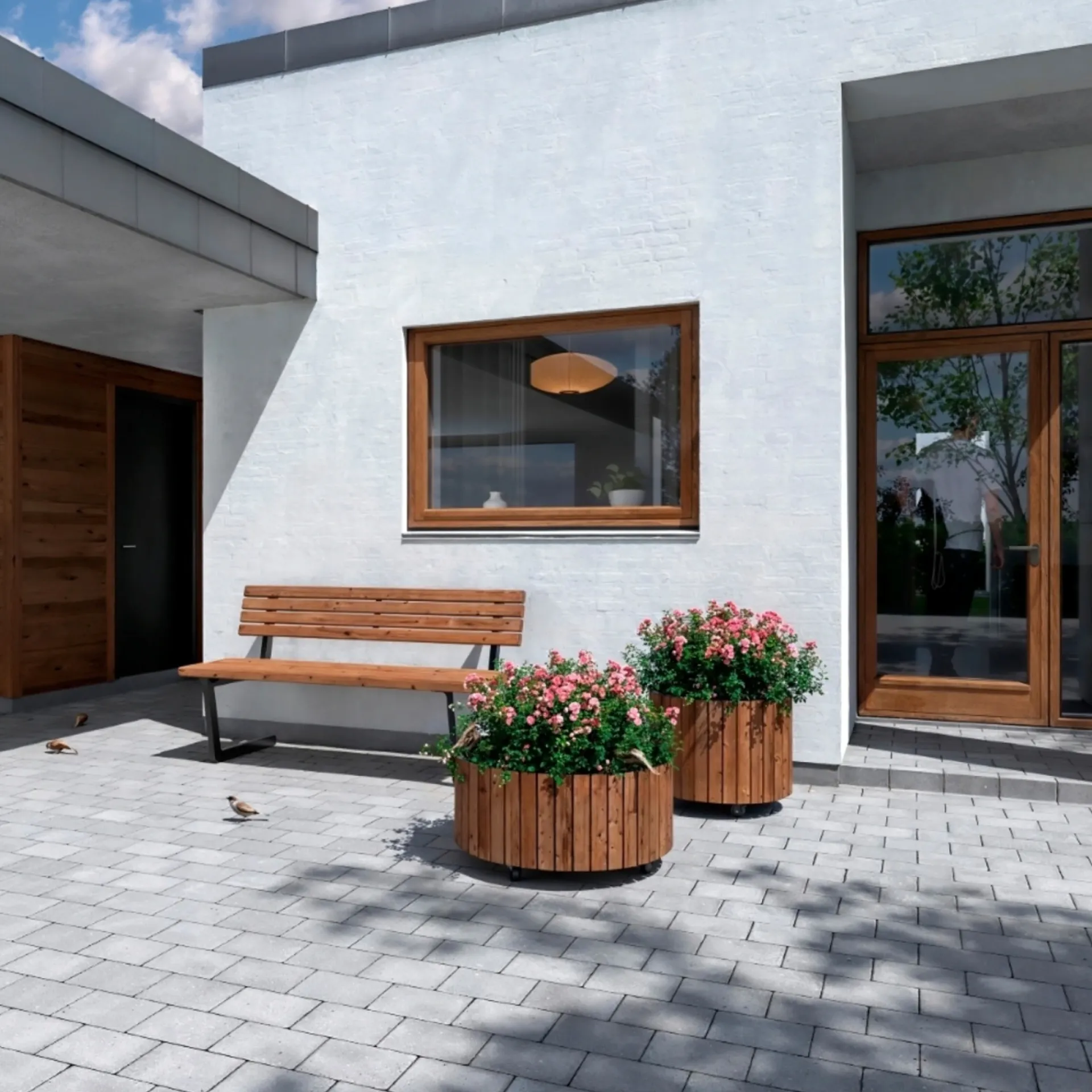 New Plus CIRCLE PLANTEKASSE GYLDENBRUN 35 X 70 X 70 CM
