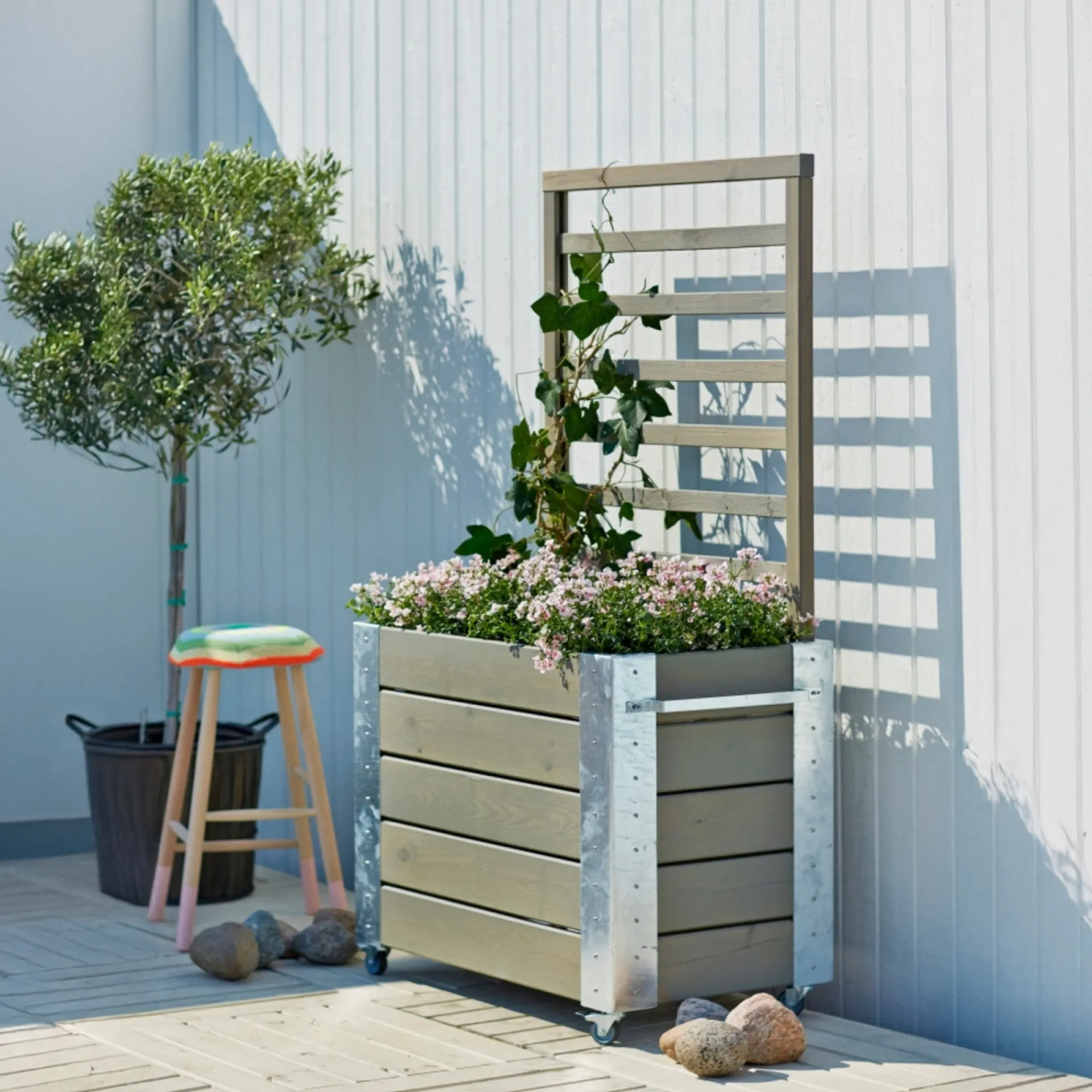 Outlet Plus CUBIC BLOMSTERRUMDELER GRÅBRUN 155 X 87 X 50 CM