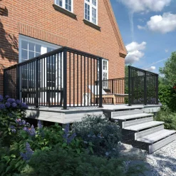 New Plus GELÆNDERSYSTEM VARMGALVANISERET OG PULVERLAKERET SORT 90 X 98 CM