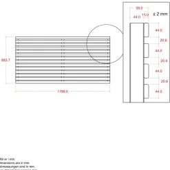Discount Plus HEGN FUNGICIDBEHANDLET OG GRUNDMALET UMBRAGRÅ 180 X 90 CM