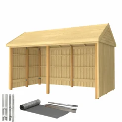 New Plus INKL. TAGPAP/ALULISTER/H-STOLPEFØDDER HAVEHUS 10 M²