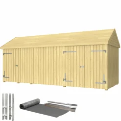 New Plus INKL. TAGPAP/ALULISTER/H-STOLPEFØDDER HAVEHUS 14,5 M2