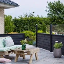 Discount Plus KLINK PROFILHEGN TRYKIMPRÆGNERET OG GRUNDMALET SORT 174 X 125 CM